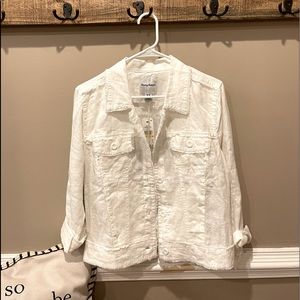 Lilly Pulitzer Two Palms Raw Edge Jacket white size M